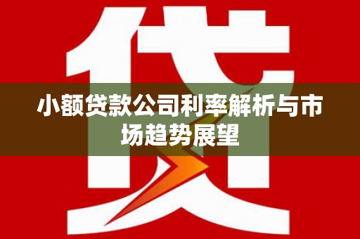 开原小额贷款公司利率解析与市场趋势展望