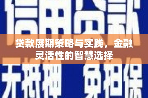 开原贷款展期策略与实践，金融灵活性的智慧选择