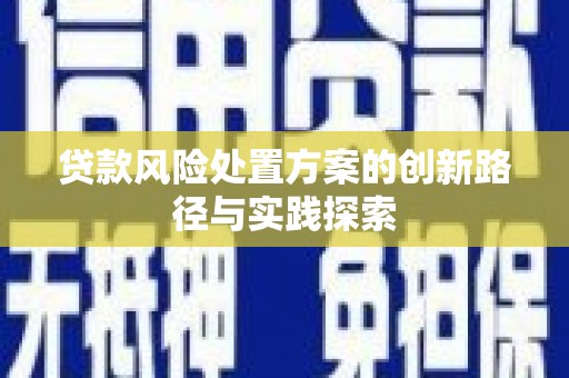 开原贷款风险处置方案的创新路径与实践探索